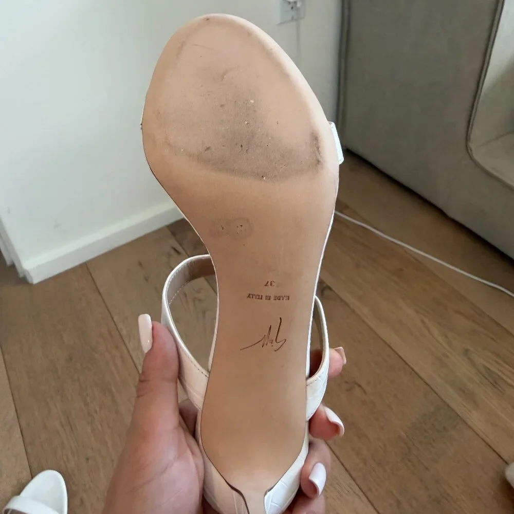 Giuseppe Zanotti Calista White Leather Mule Heels 120mm EU 37 Minimal - Picture 5 of 7
